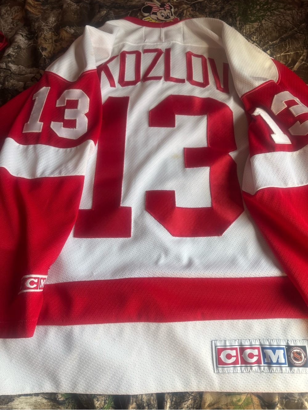 CCM Detroit Red wings White slava Kozlov #13 Hockey Jersey - Team Back Name